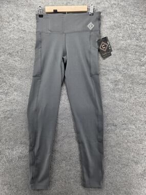 Girls With Guns Leggings Womens M Gray Ankle Pockets Elastic Waist Jersey